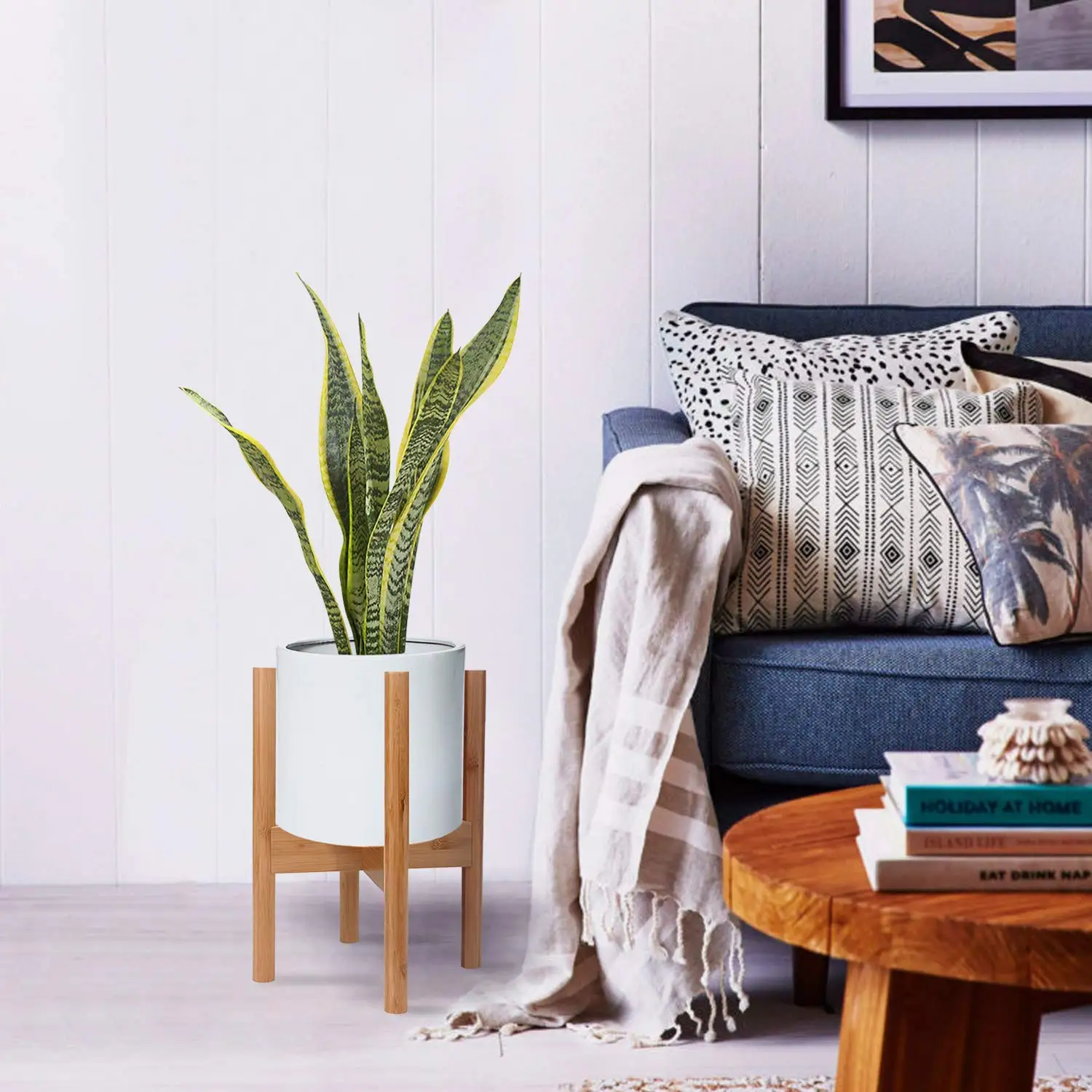 New Rural Style Wooden Flower Plant Stand Multi-purpose Display Decorate Storage Shelf Indoor Outdoor