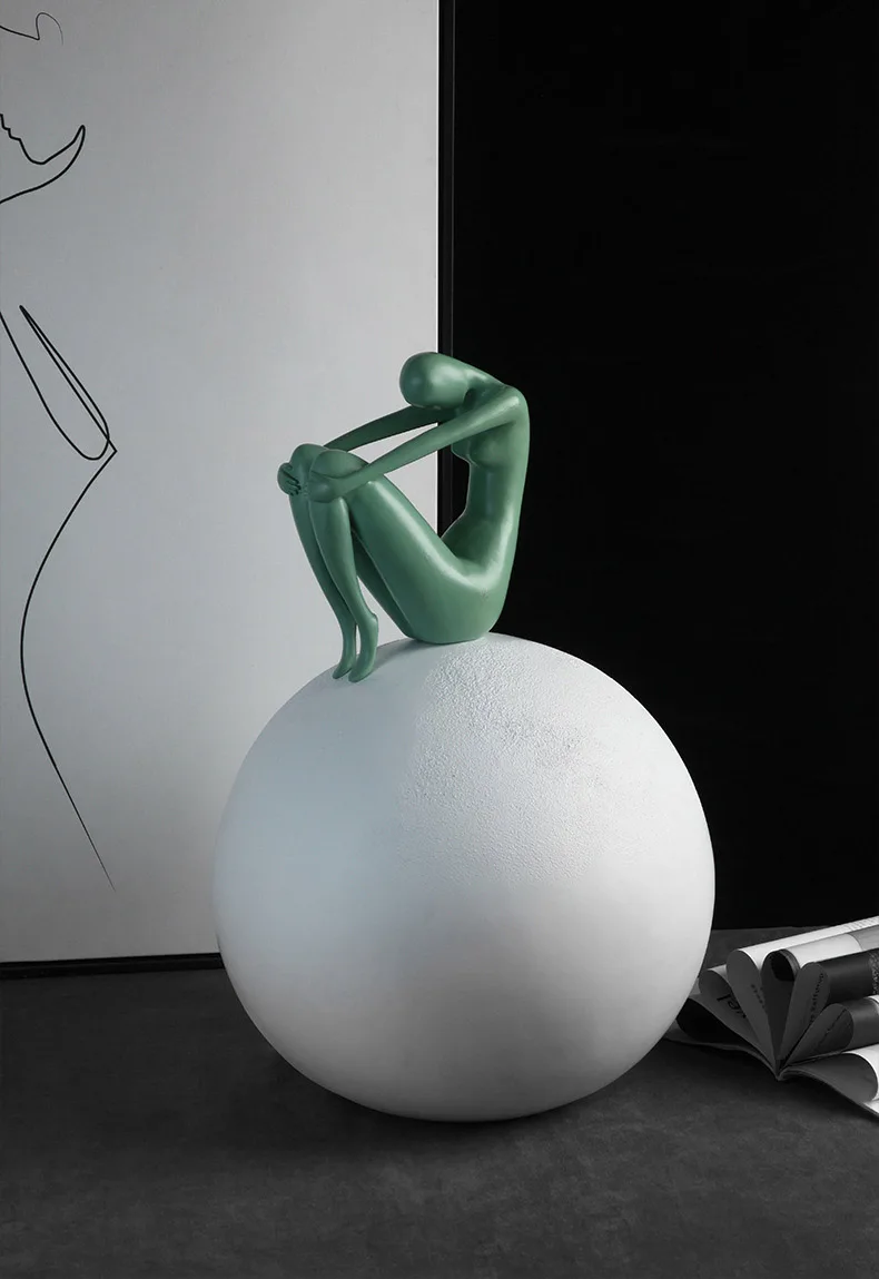 用于酒店走廊装饰的抽象树脂瑜伽雕像人体雕像雕塑