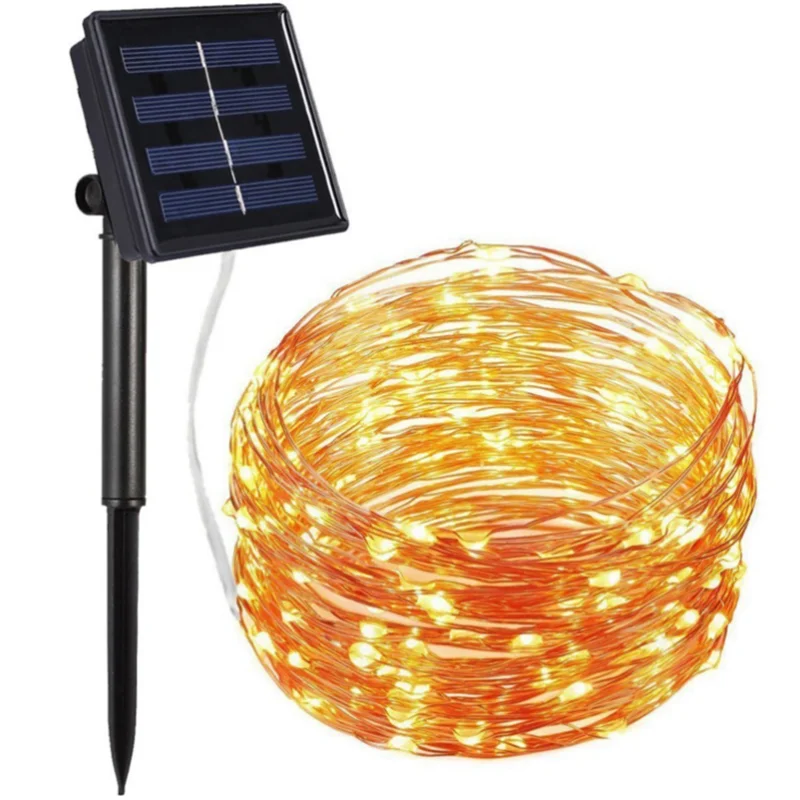 UCHOME 10M Outdoor Solar Powered 33FT 100 LED Copper Wire Light String Fairy Xmas Party