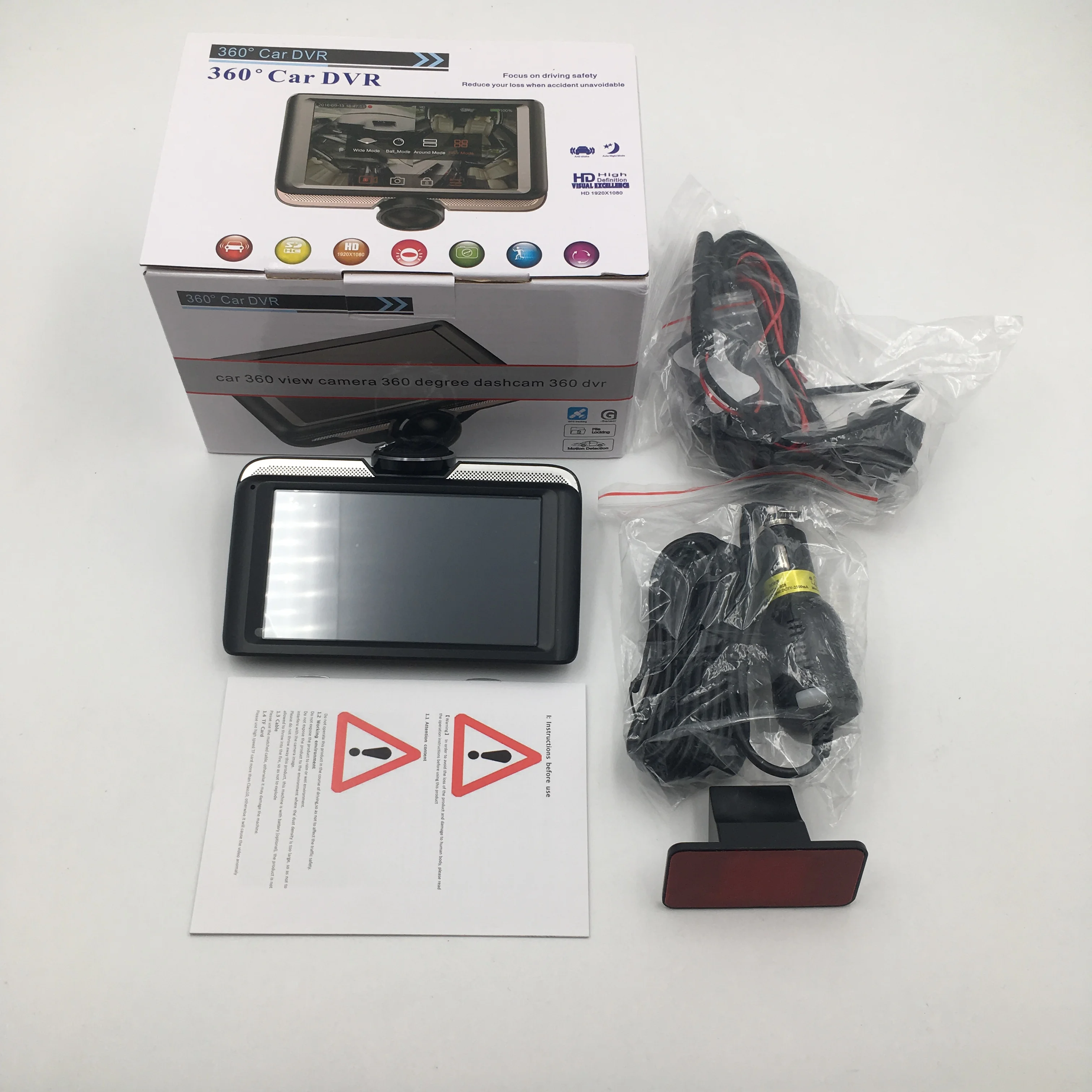 Factory Direct 5inch 360 Degree Round Car Camera Wide Angle View Driving Recorder 1080p Car Dvr