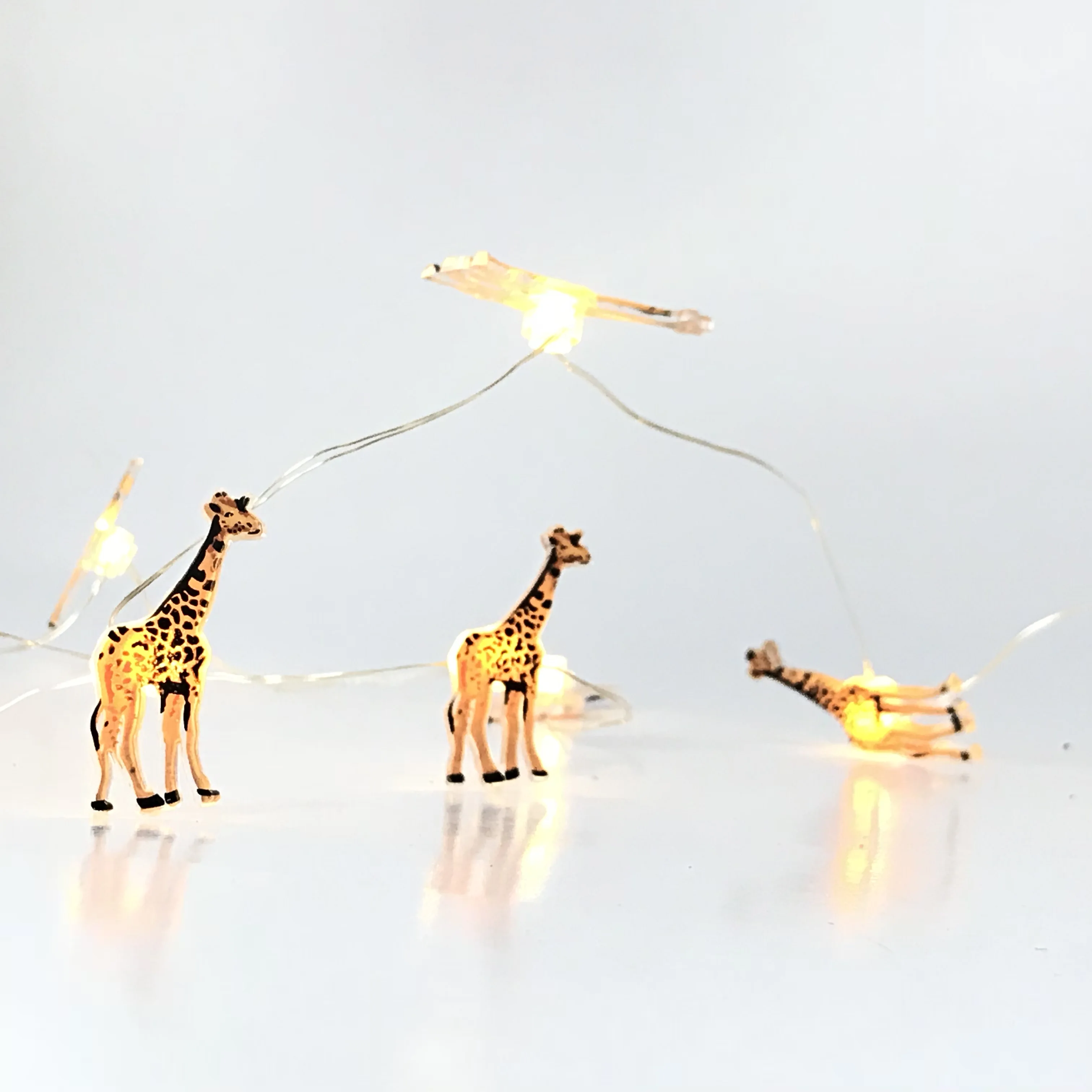 Christmas Light 18 Led Giraffe Animal Shaped Silver Copper Wire Lights