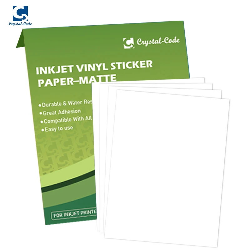 150 Sheets Printable Waterproof A4 Vinyl Matte Sticker Paper For Inkjet ...