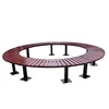 Arlau metal garden round wooden tree bench backless