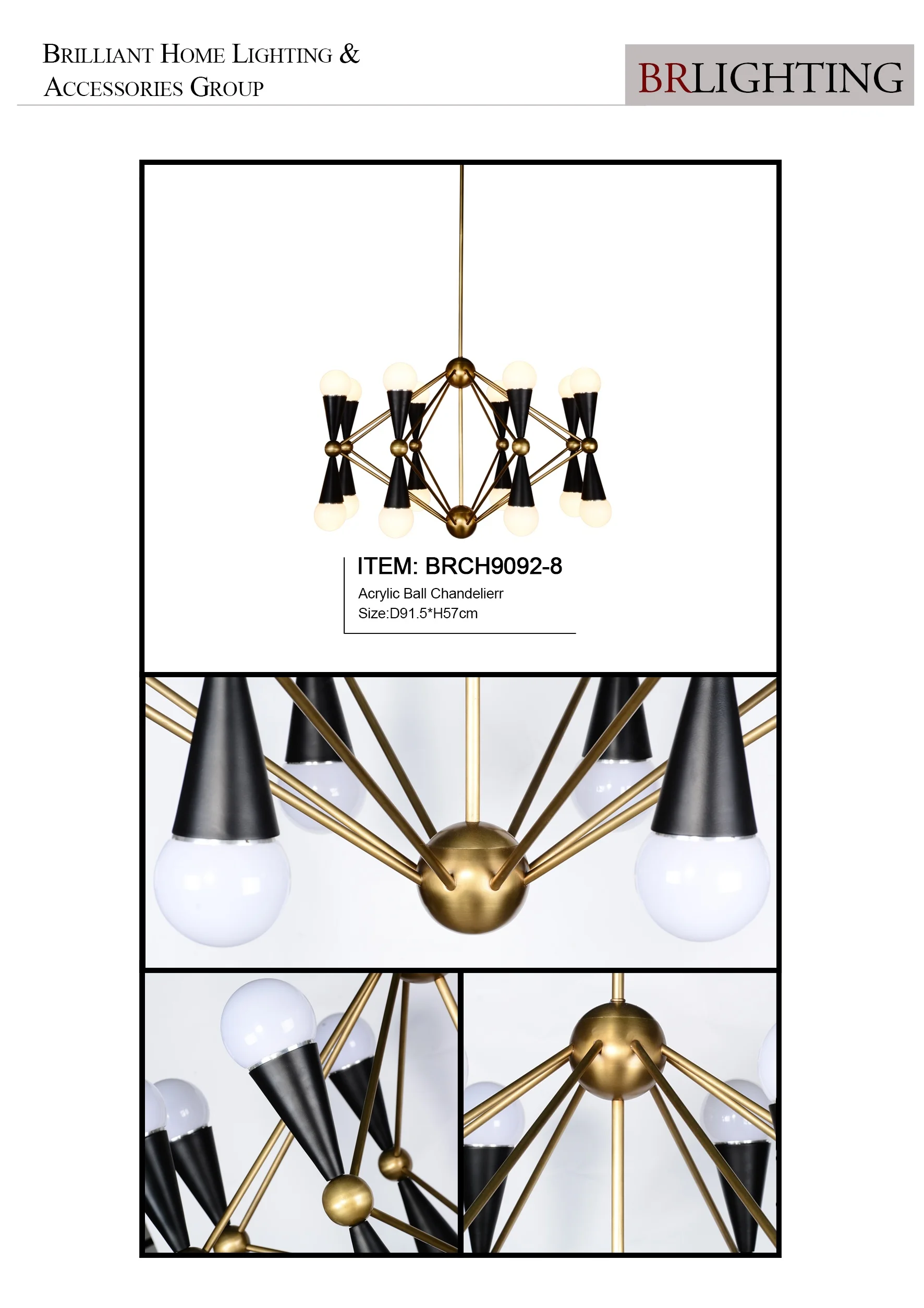 New Arrival Modern Decorative Brass And Acrylic Hanging Lamp Chandelier For Dining Room