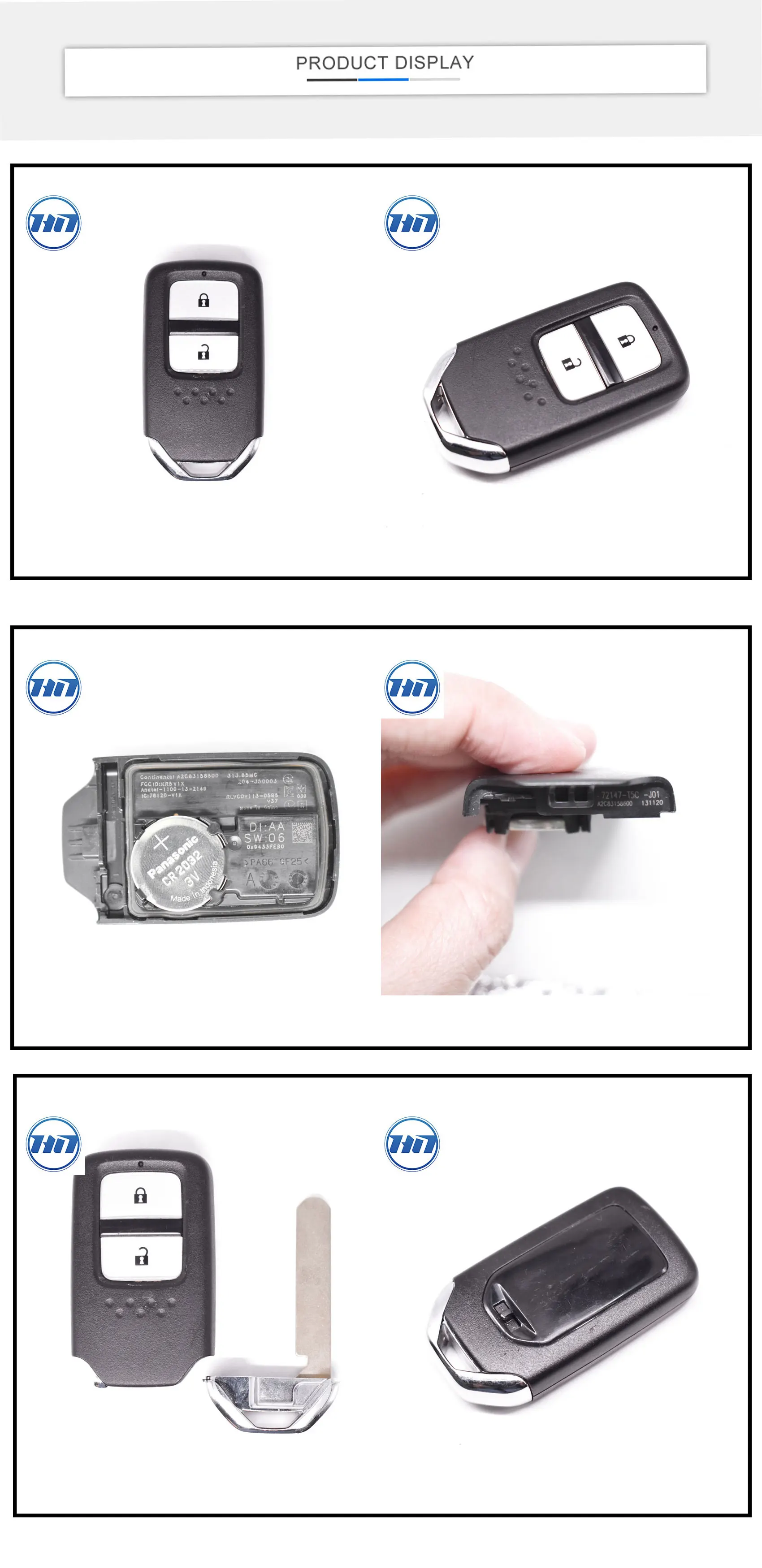 Original Car Key Fob Frequencies A2c83158600 2 Buttons 313.8mhz Id47 Smart Remote Key Keyless
