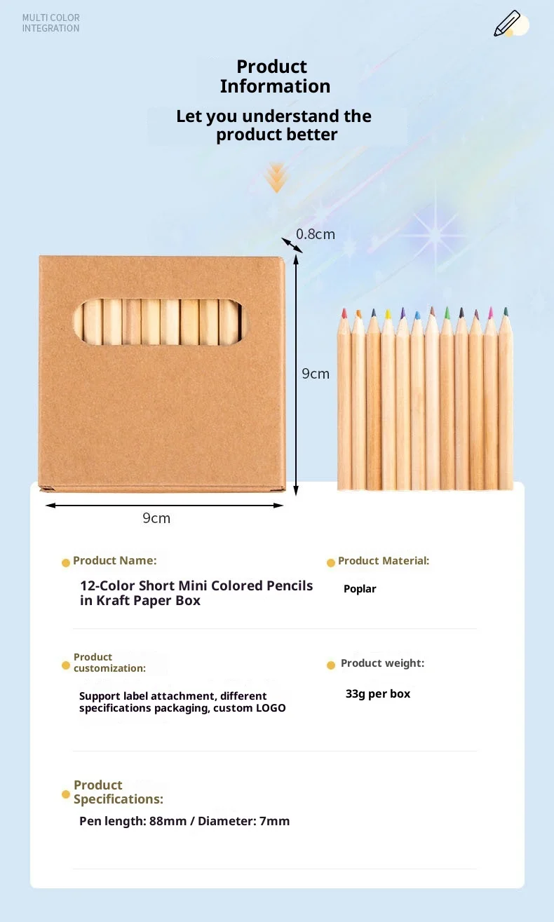Umweltfreundliches Mini Buntstift Set Im Kraftpapier Karton_voghion.com