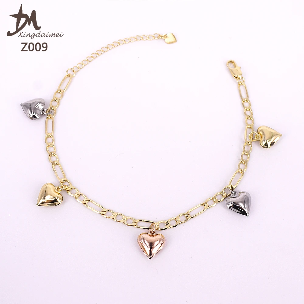 

Z009 Religious jewelry Heart-shaped Three colours bracelet anklet, 3 color