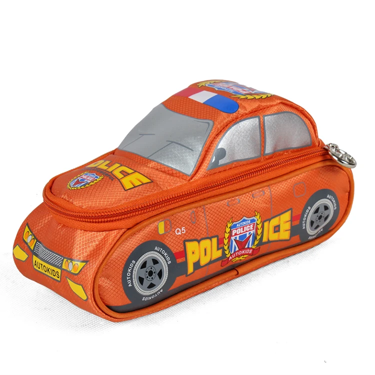 Best Quality Printed custom car shape kids pencil case cute pencil bag for school kids DRE-003