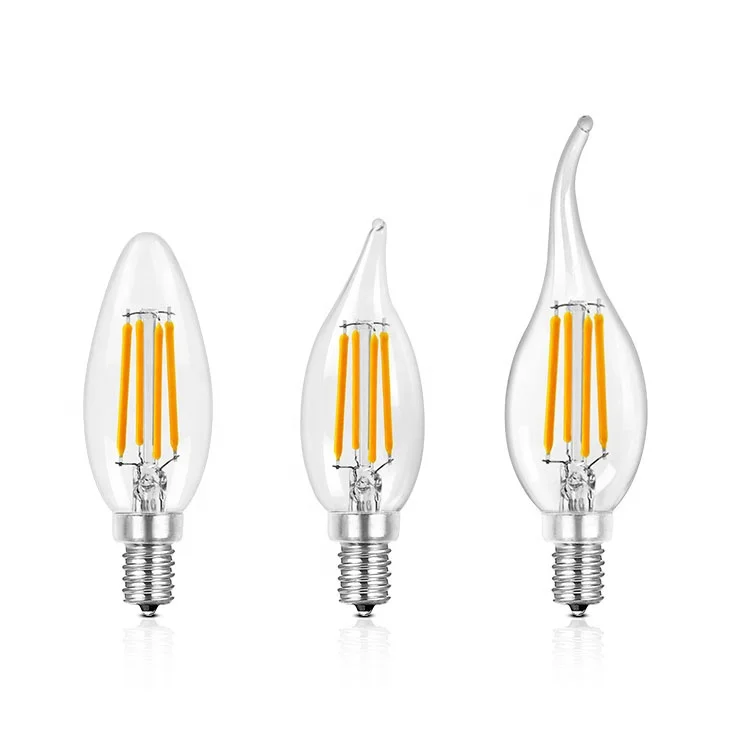 UL Listed Wholesale Decorative 110V 230V E12 E14 Candle Light C35 LED Filament Bulb Candle Lighting Bulbs With Cheap Price