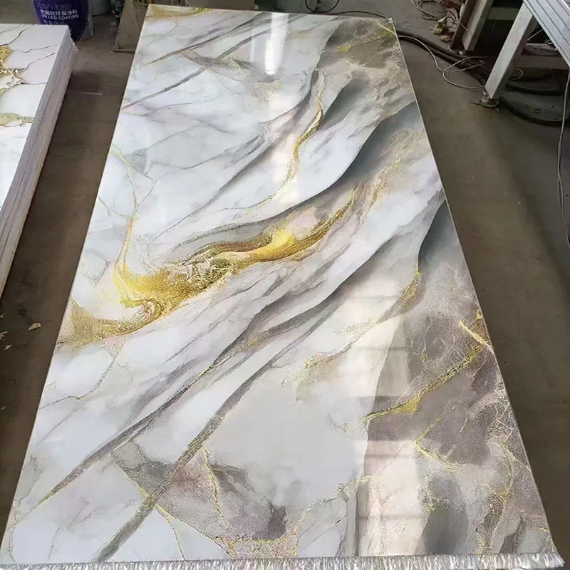 High Quality 4X8 FT Modern Waterproof Marble Alternative SPC Wall Panel ...