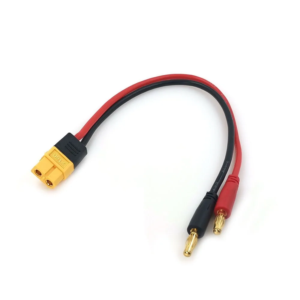 RC Battery Charge Cable 4mm Banana Bullet Connector to Male XT60 Charge Wire 