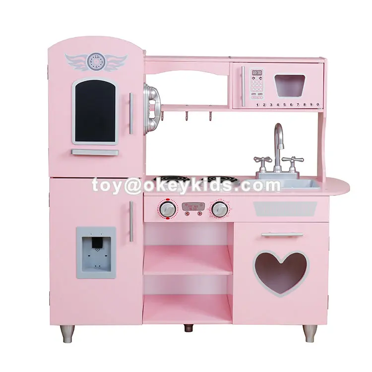 New Hottest Girls Wooden Pink Toy Kitchen Set For Pretend Play W10c566