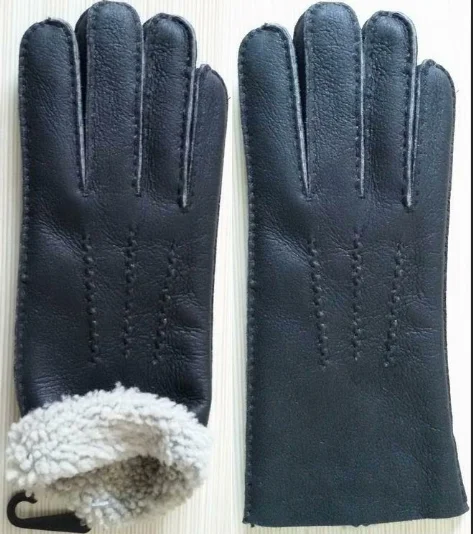 womens shearling leather gloves