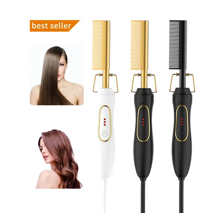 

Lice Flea Anti tove Titanium Hair Portable traightner traightener Plug traight Beard Electric Pressing Hot Air Comb,2 Pieces, Customized color