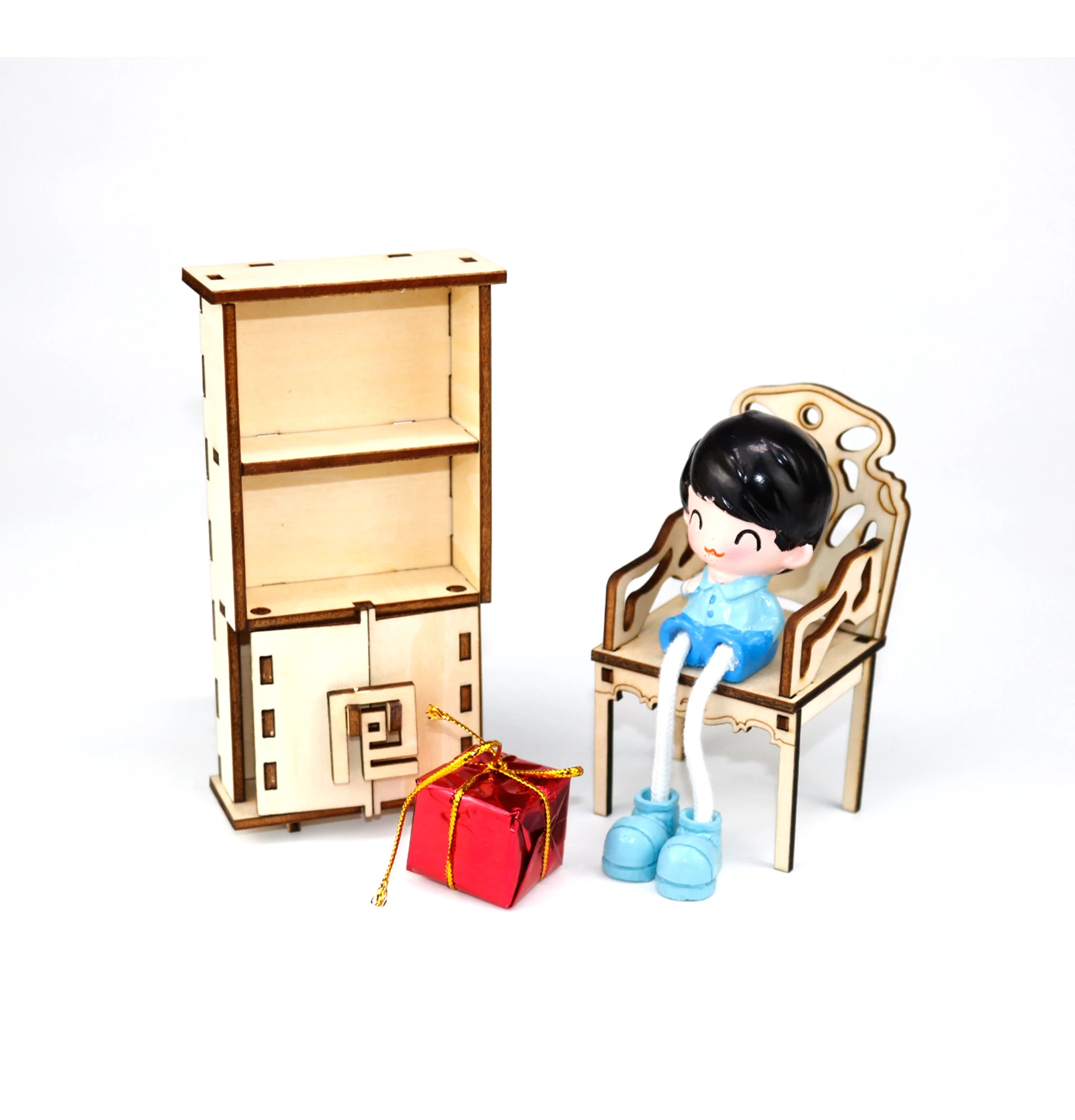 Top Sale Laser Cut Mini House Furniture Toys Dollhouse Wood Furniture ...