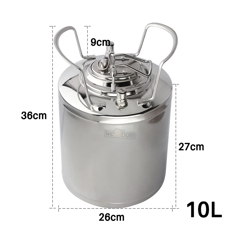 Homebrew Sus 304 2.5 Gallon 10l Cornelius Beer Keg Set With Co2