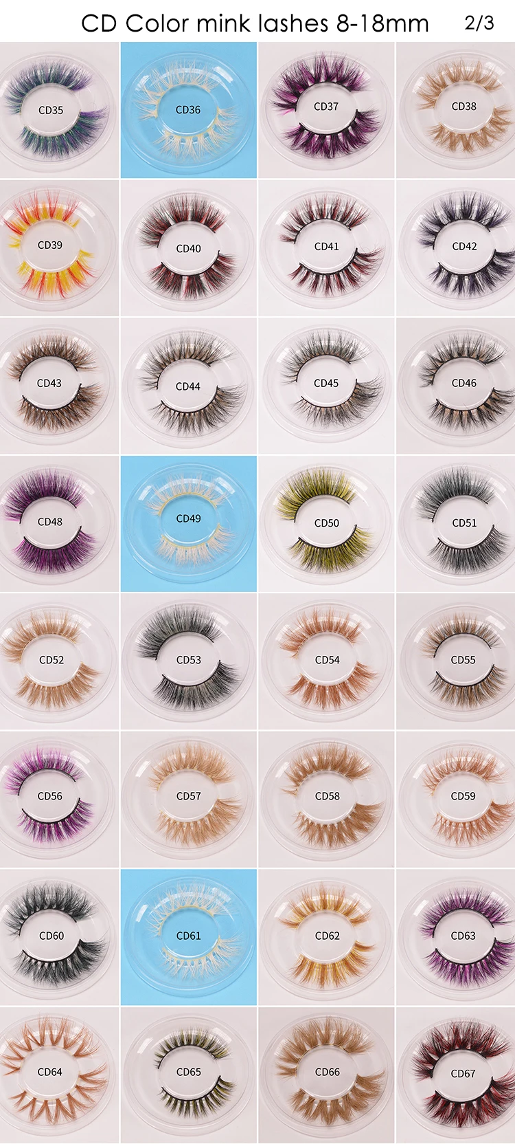 Color Eyelashes Vegan Lashes Wispy Mink Eyelashes Wholesale Buy Vegan