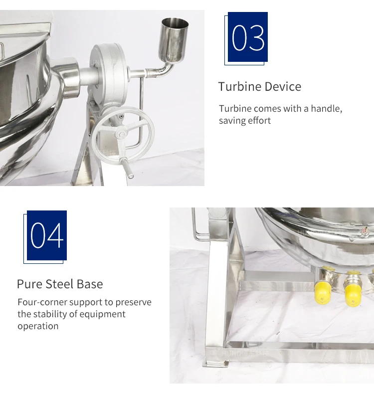 500 L Thermal Oil Heating Jacketed Reaction Kettle Industrial Cannery