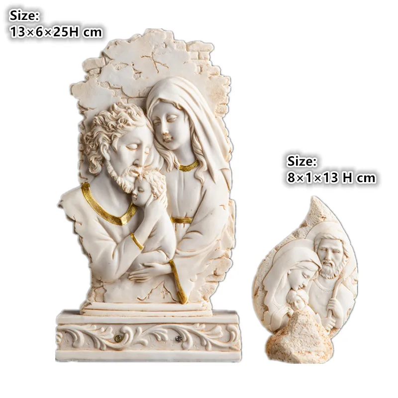 Resin Ivory White Religious Nativity Figurine Ceremony Desk Decorative