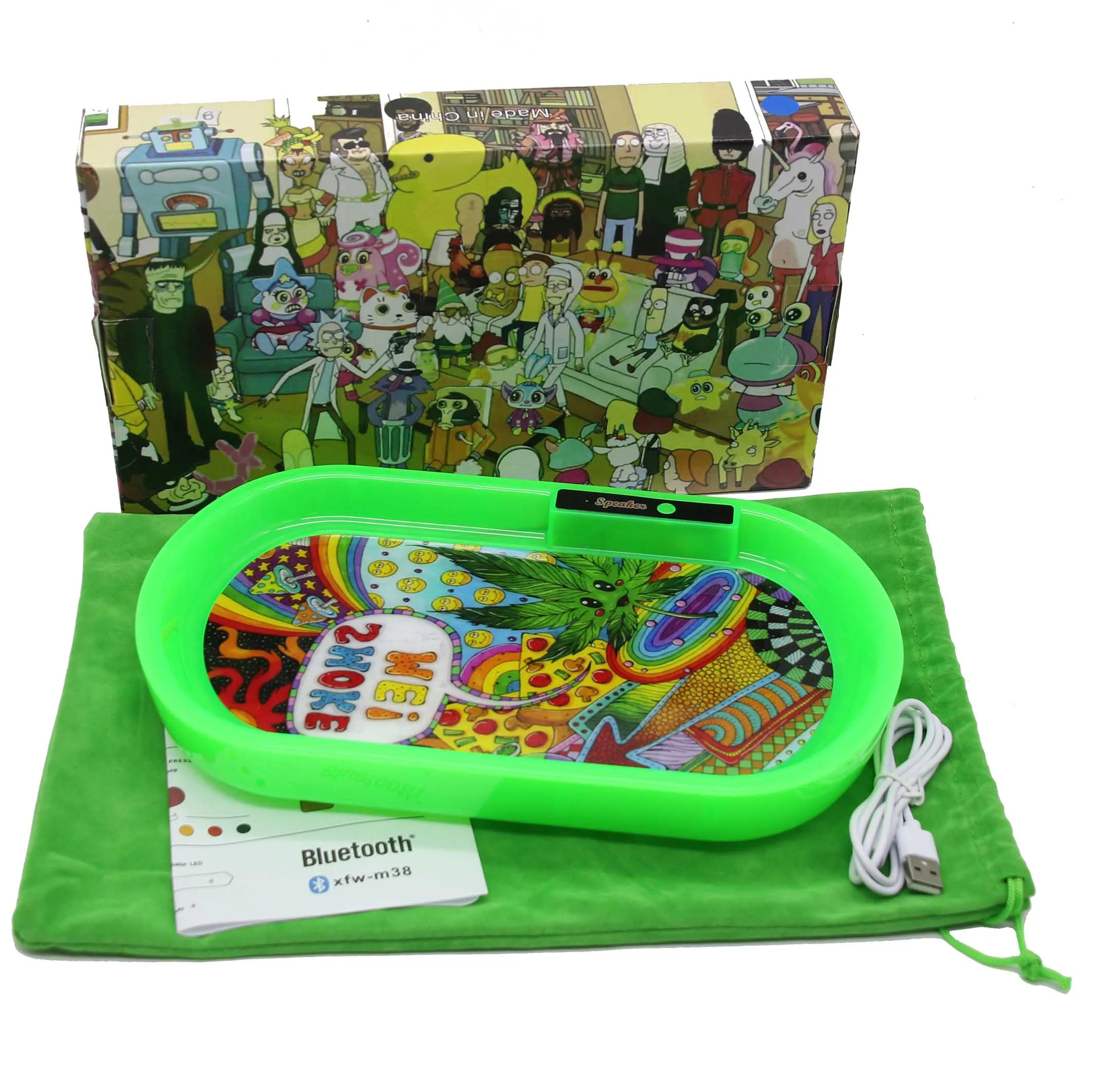 2021 New Bluetooth Speaker Glow Led Rolling Tray Light Up Custom Design