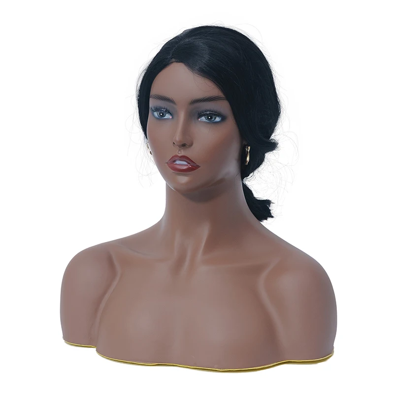 Realistic Dummy Head Bust Plastic Female Dummy Head With Shoulders Head Mannequin For Display
