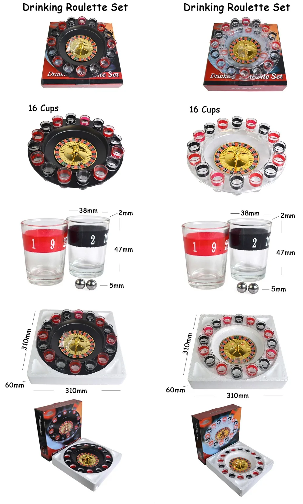 For 28 Players Night Bar Games Casino Party Family Fun Game 16 Cups