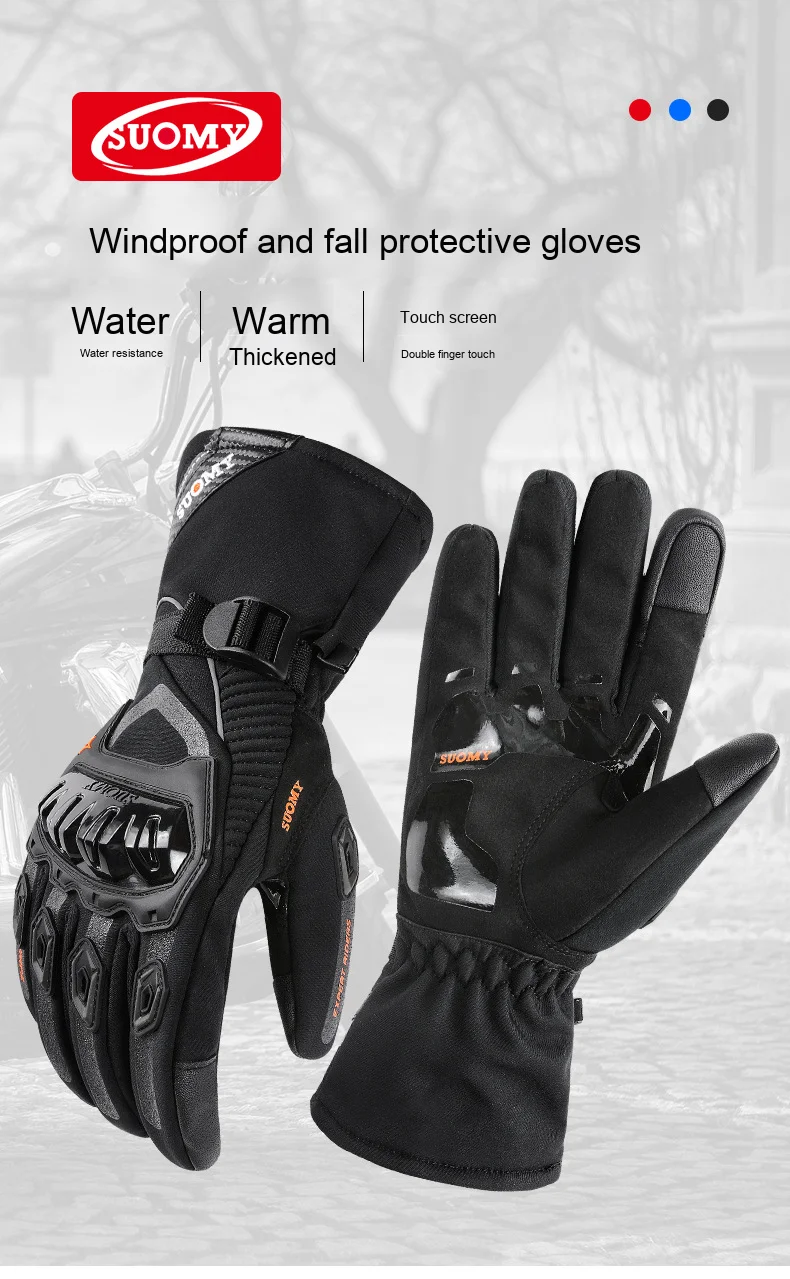 Men's Winter Riding Gloves Waterproof Windproof Anti-Drop Touchscreen for Motorbike Warm Thickened for Cross-Border Summer