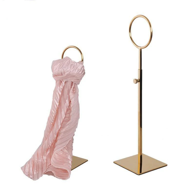 Customized Floor Standing Stainless Steel Scarf Display Stand Retail