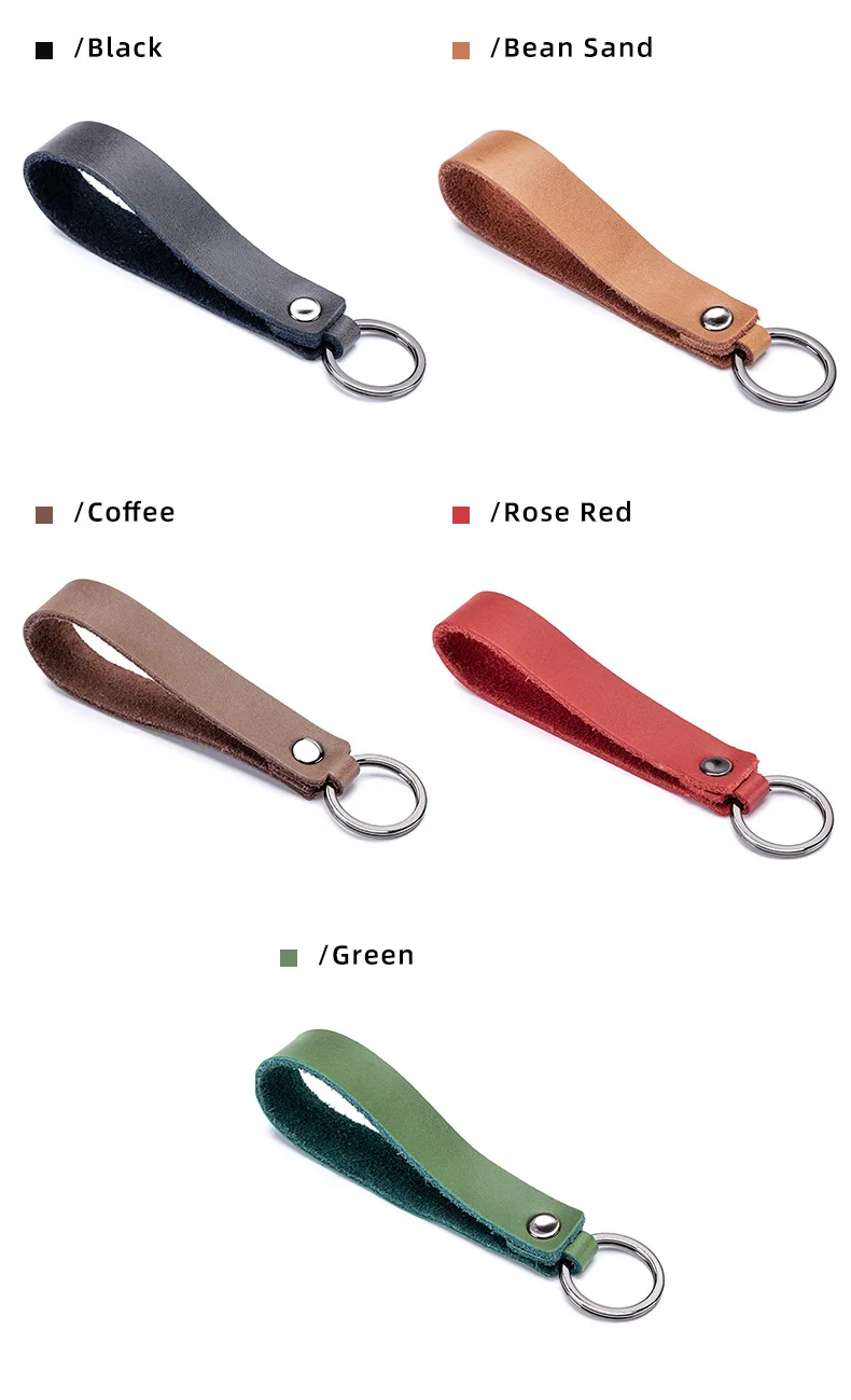 Genuine Leather Keychain Key Chain Holder Ring Strap Keys Fob For Men