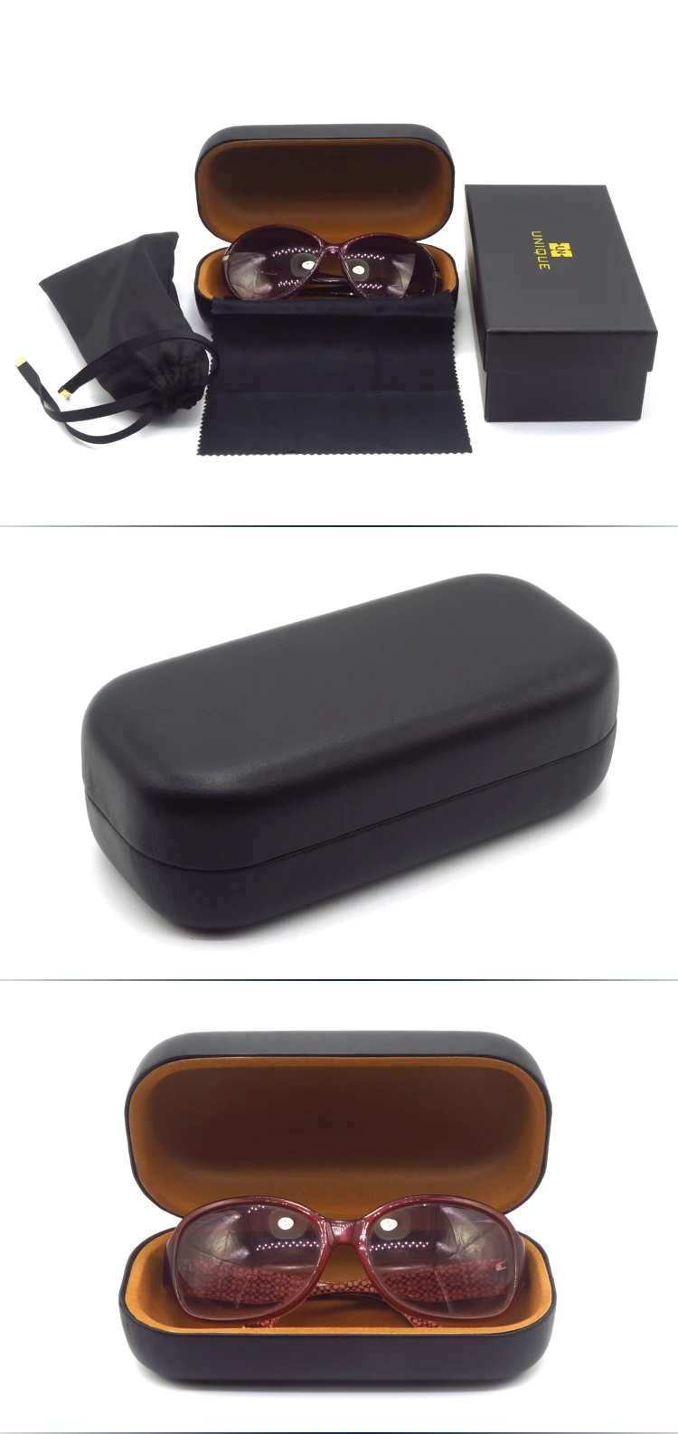 Fashion Custom Logo Square Oversize Sunglass Case Box Metal Glasses