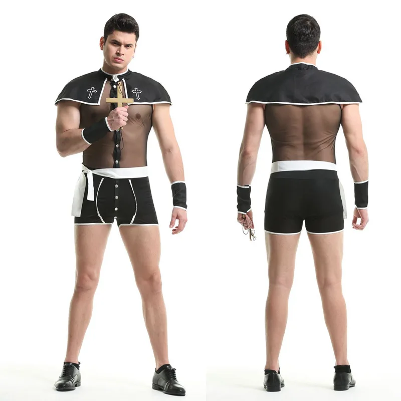 Halloween Costumes for Men Sexy Nun Cosplay Private Tempting Uniform  Lingerie