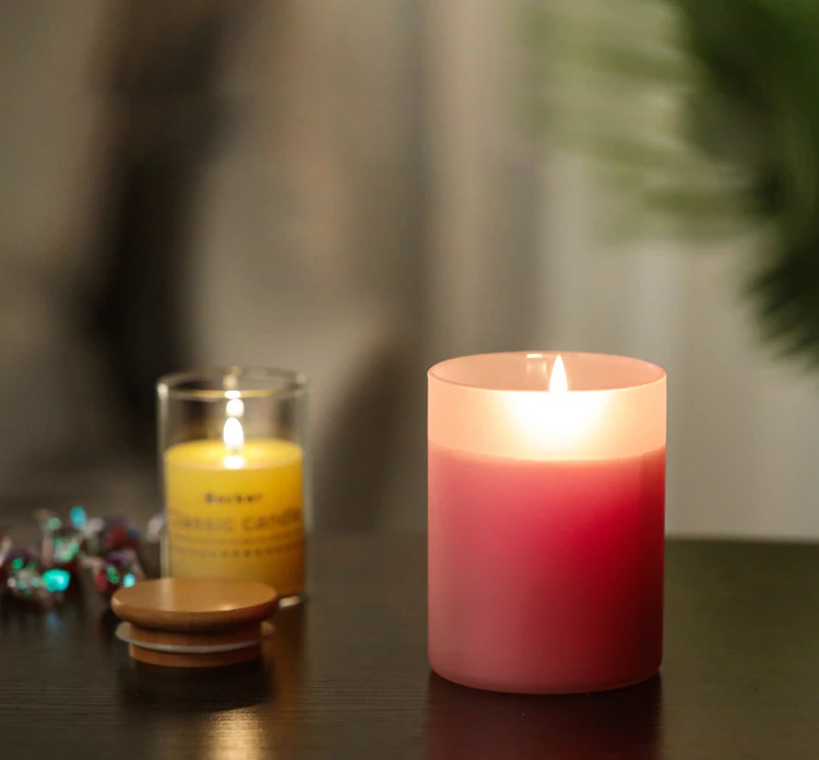 6oz Frosted Glass Candle Jar Custom Colorful Black Glass Candle Jar