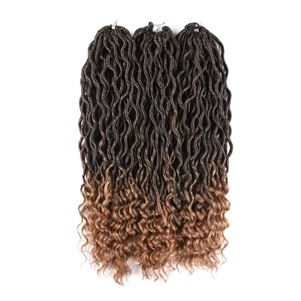 18 Inch 24 Strands Faux Locs Laux Crochet Hair Curly Ends Soft ...
