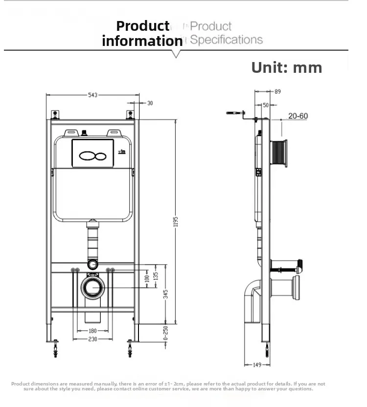 Modern Wall-Mounted Concealed Water Tank Toilet Fixtures - Bathroom Compact Wall Mounted Water Tank Storage