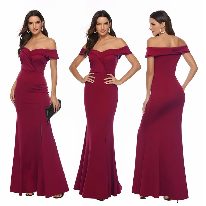 Sh11083a Vino Color Rojo Vestidos De Las Mujeres Ropa De Piso Longitud  Vestido De Boda Buy Vestido,Vestidos De Mujer,Ropa De Mujer Product On |  