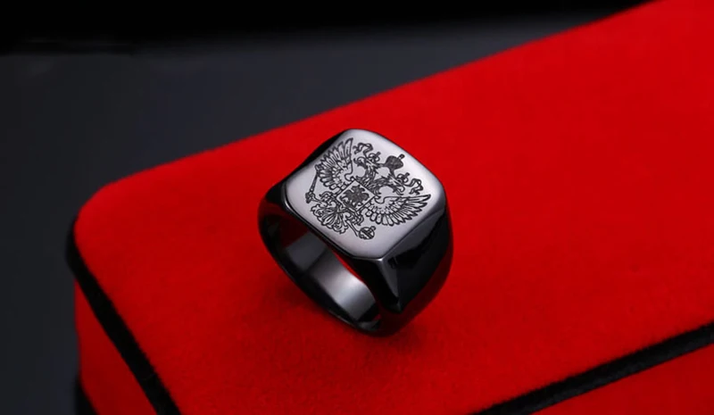 product-Black Painting Stainless Steel Custom Engraved Ring Masonic-BEYALY-img