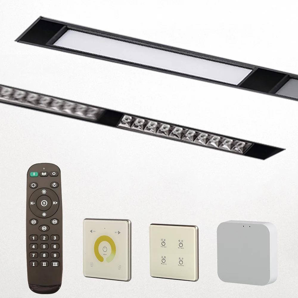 Wireless Smart Control Track Lighting Fixtures With Remote Dimmer And Magnetic Track Rails