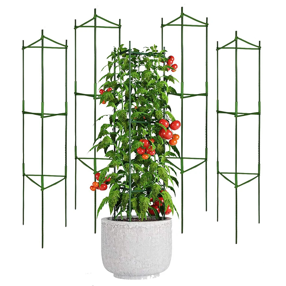 Garden Tomato Plant Cages And Supports For Garden With 3 Pack Stakes ...