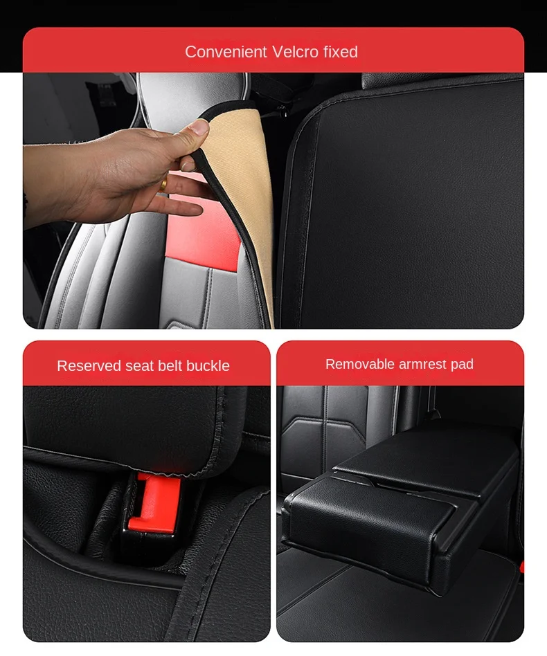 Four Seasons Fully Surrounded Car Seat Cushion Front Generation Leather Polyester for Car Seat Supplies factory