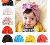 1pcs Cute Dot Beanie Baby girl Hat Elastic newborn hat Turban Bowknot cap for girls solid Cotton baby hat Accessories for girls