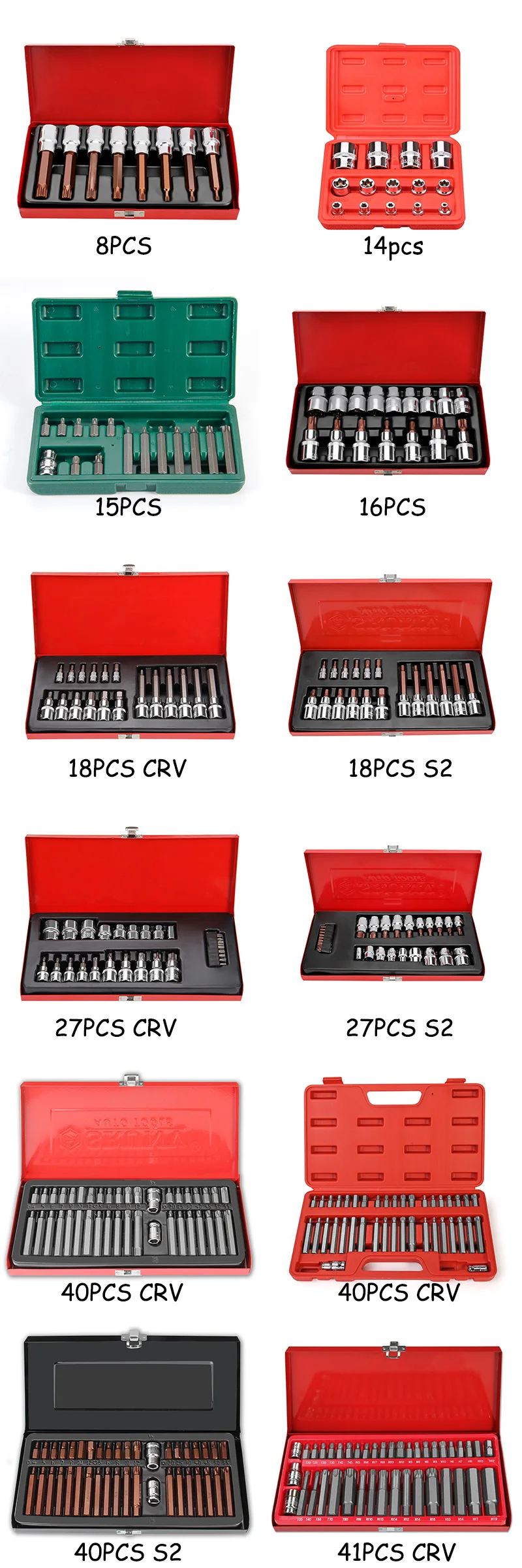 16pcs Torx Star Bit Female E Socket Set For Wrench Heavy Duty Socket