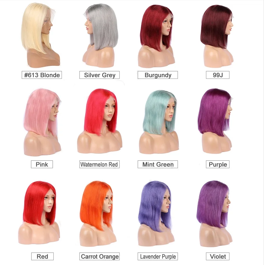 Hot sale ombre bob wig brazilian peruvian human hair short bob cut hd lace front and full lace wig 100% human hair vendors