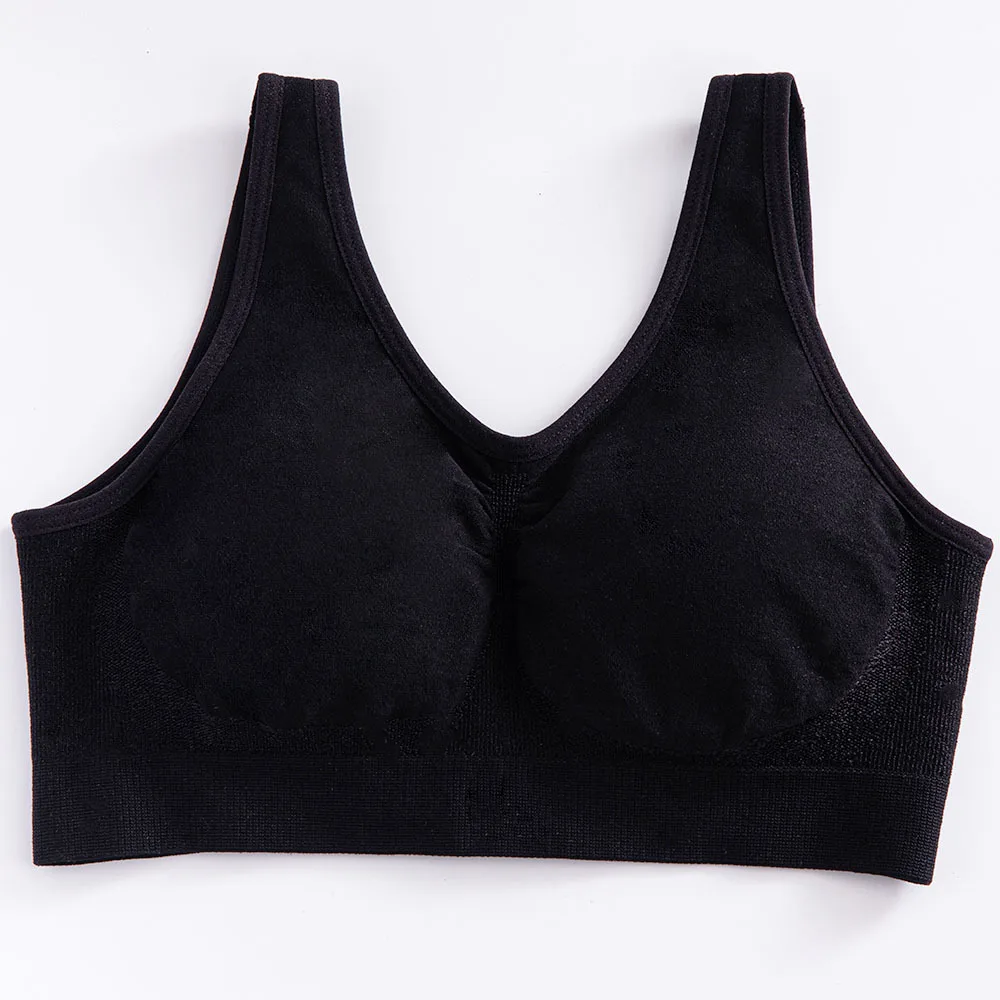 Factory Direct Women's Thin Steel Ring Bra Large Size Bright Silk Body Shaping Vest with Solid Pattern for Big Chest Women
