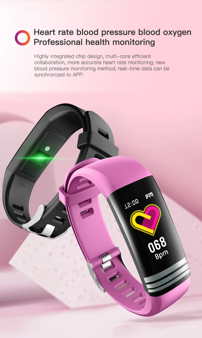 2020 Hot Sales 0.96inch Body Temperature Monitoring Smart Bracelet