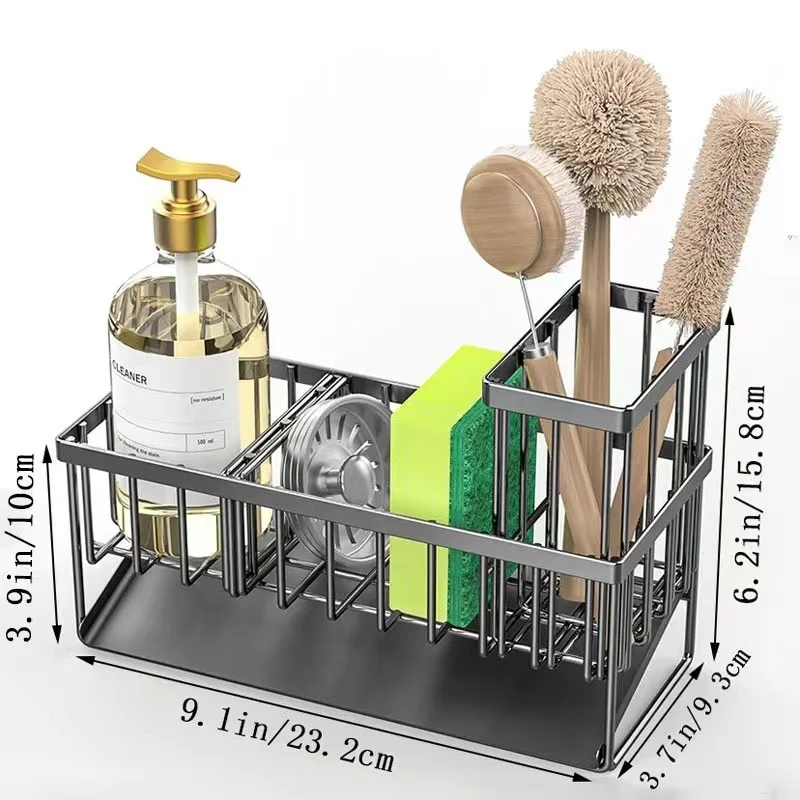 Small Rack For Rags Blue Multi-Functional Rag Storage Rack Double Kitchen Sink Countertop ...
