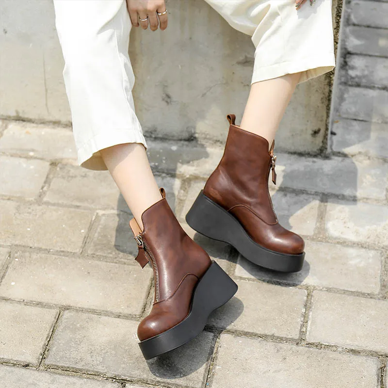 platform flat ankle boots