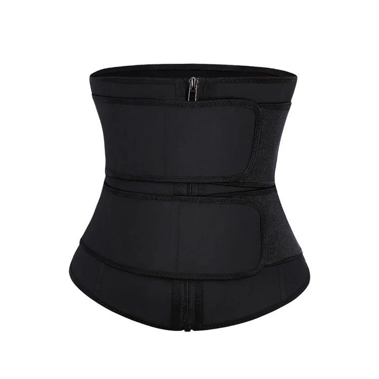 In Stock Phone Pocket Adjustable Compression Double Belt 3 Hooks Tummy Control Women Waist Trainer Latex