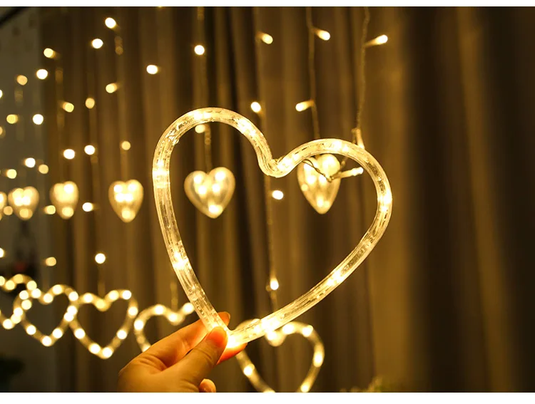 LED String Lights Fairy Love Heart Shaped LED Girls Romantic Bedroom Decor C9H5