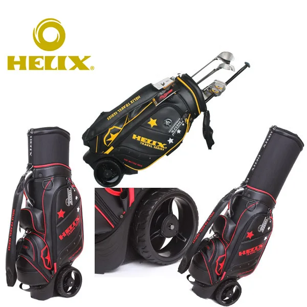 Helix Genuine Leather Golf Bag With Wheels / Golf Bag With Shoulder