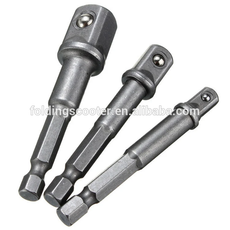 TSMILE Amazon Hot Sell Socket Adapter Drill Extension Bit Set Cr-V Hex Shank 1/4. 3/8, 1/2 Inch Drive